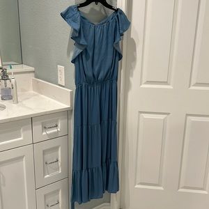 Beautiful blue new with tag ruffle dress